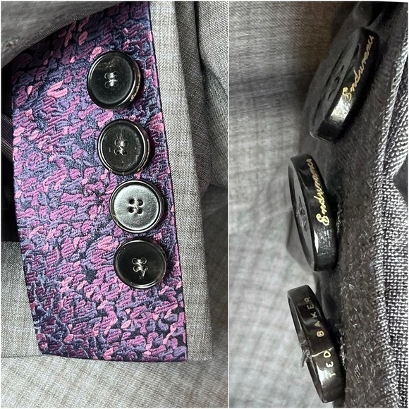 NWT TED BAKER 100% Wool Charcoal Plaid Check Blazer Performance Jacket 36R - Picture 12 of 13